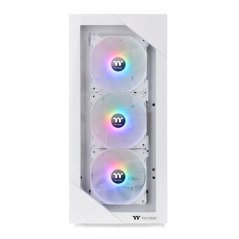 Gabinete Gamer Thermaltake View 200 TG, ARGB, Mid-Tower, Lateral de Vidro, Com 3 Fans, Branco, CA-1X3-00M6WN-00