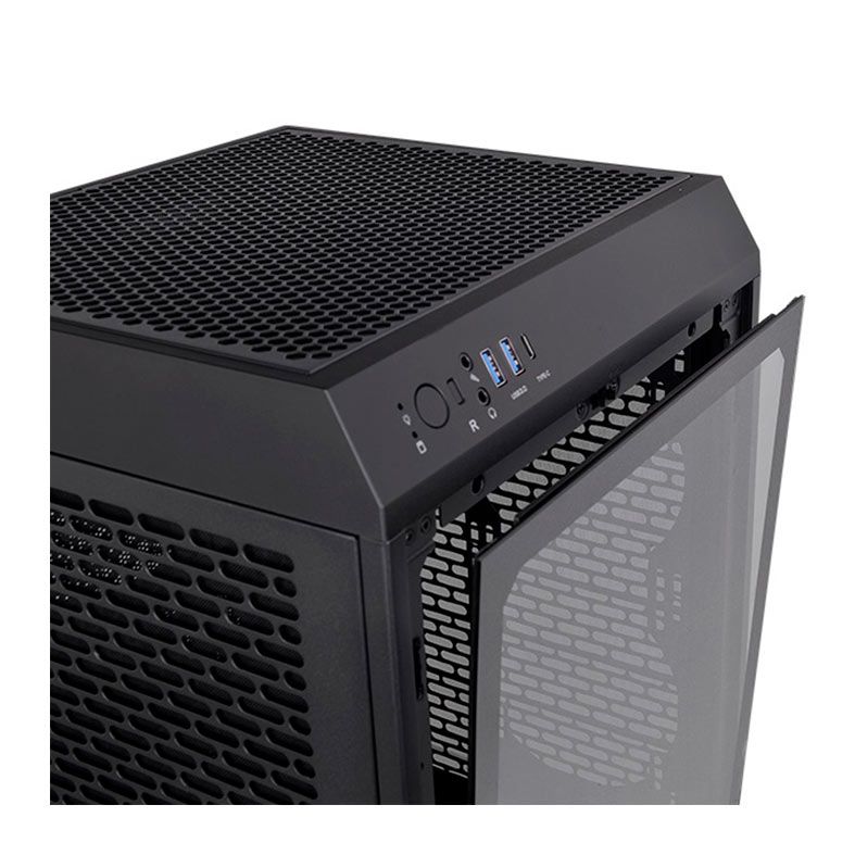 Gabinete Gamer Thermaltake The Tower 200, Mini-Tower, Lateral de Vidro, Com 2 Fans, Preto, CA-1X9-00S1WN-00