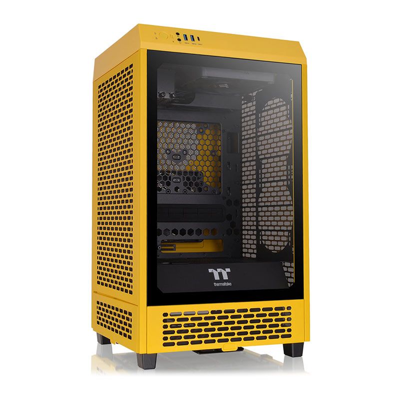 Gabinete Gamer Thermaltake The Tower 200 Bumblebee Edition, ARGB, Mini-Tower, Lateral de Vidro, Com 3 Fans, CA-1X9-00S4WN-00