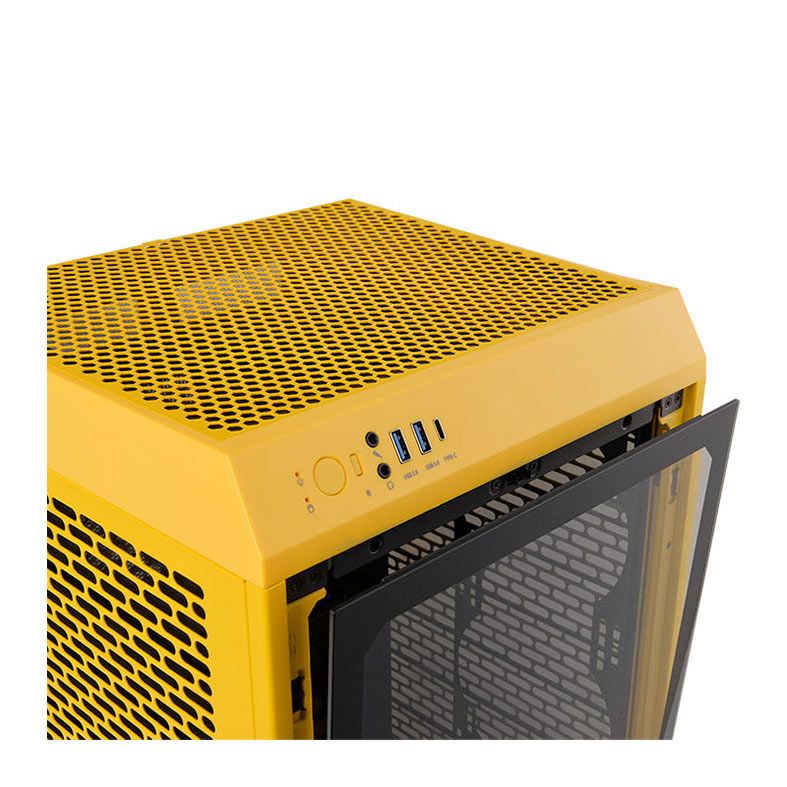 Gabinete Gamer Thermaltake The Tower 200 Bumblebee Edition, ARGB, Mini-Tower, Lateral de Vidro, Com 3 Fans, CA-1X9-00S4WN-00