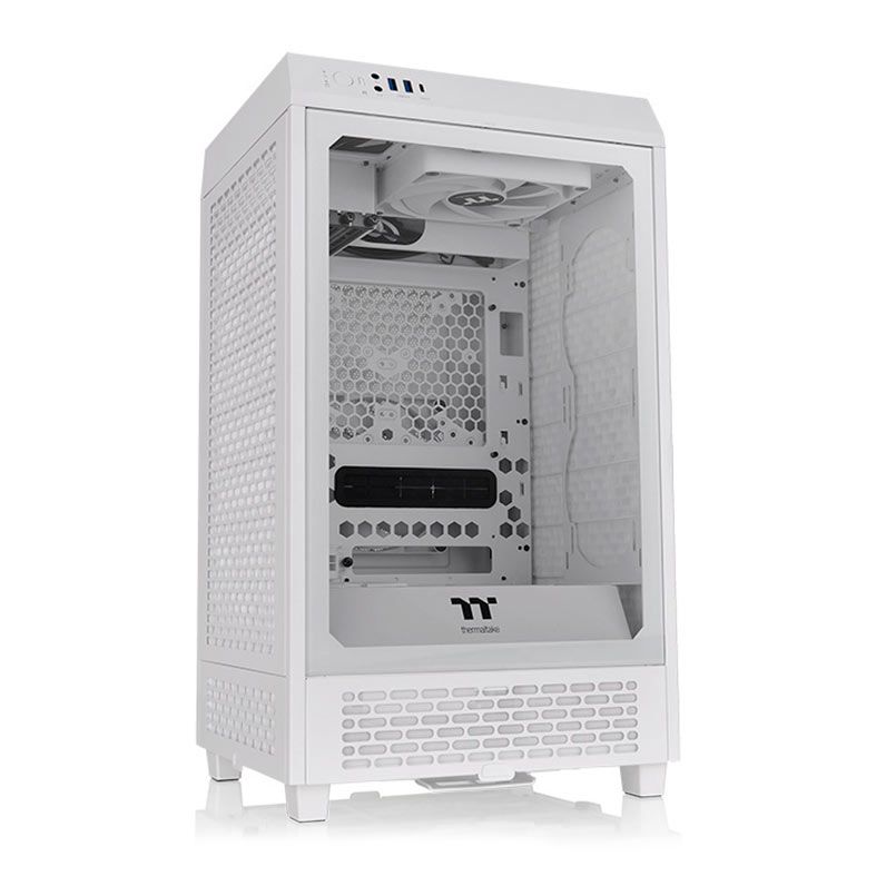 Gabinete Gamer Thermaltake The Tower 200 Snow Edition, Mini-Tower, Lateral de Vidro, Com 2 Fans, Branco, CA-1X9-00S6WN-00