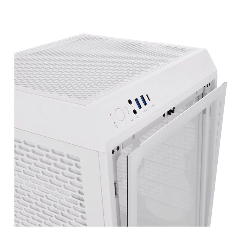 Gabinete Gamer Thermaltake The Tower 200 Snow Edition, Mini-Tower, Lateral de Vidro, Com 2 Fans, Branco, CA-1X9-00S6WN-00