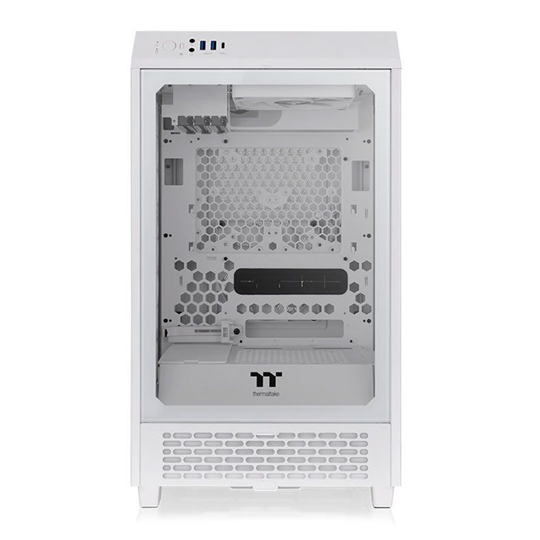Gabinete Gamer Thermaltake The Tower 200 Snow Edition, Mini-Tower, Lateral de Vidro, Com 2 Fans, Branco, CA-1X9-00S6WN-00