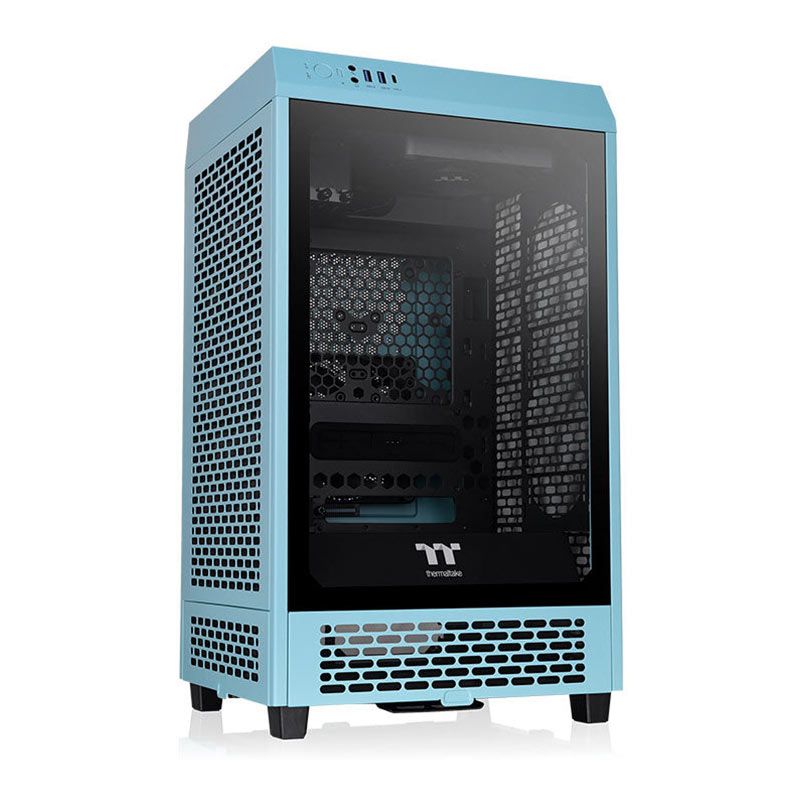 Gabinete Gamer Thermaltake The Tower 200 Turquoise Edition, Mini-Tower, Lateral de Vidro, CA-1X9-00SBWN-00