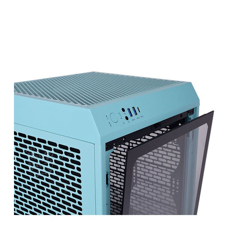 Gabinete Gamer Thermaltake The Tower 200 Turquoise Edition, Mini-Tower, Lateral de Vidro, CA-1X9-00SBWN-00