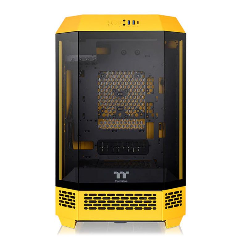 Gabinete Thermaltake The Tower 300 Bumblebee Edition, ARGB, Mid-Tower, Lateral de Vidro, Com 2 Fans, CA-1Y4-00S4WN-00