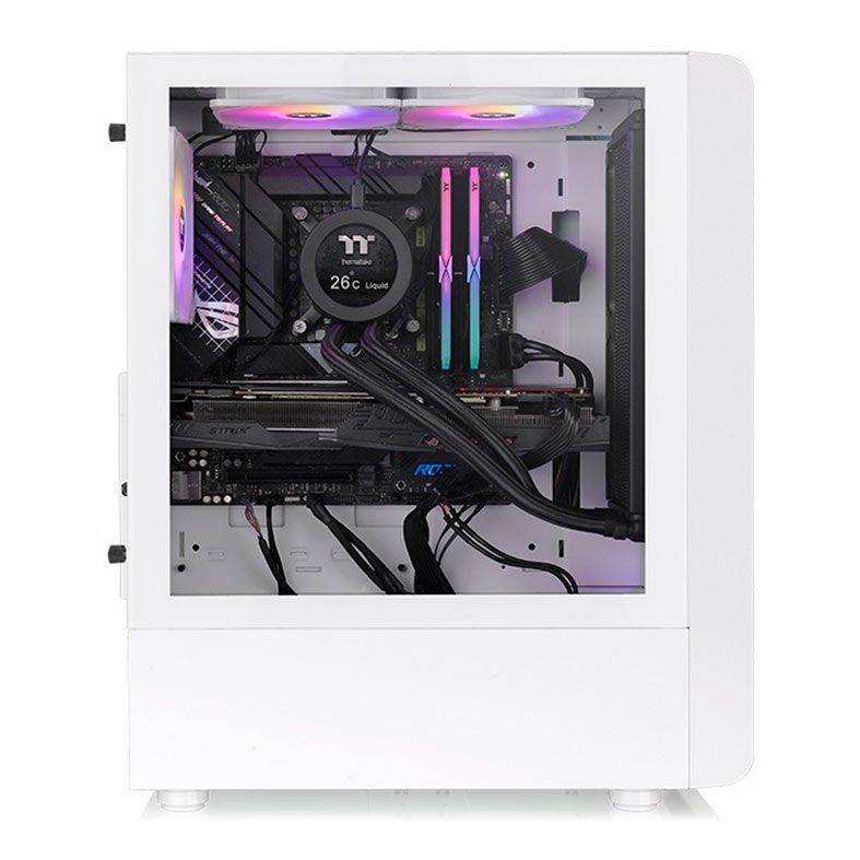 Gabinete Gamer Thermaltake S200 TG ARGB Snow, Lateral de Vidro, Com 4 Fans e Com Fonte 650W, Branco, CA-3X2-65M6WZ-00