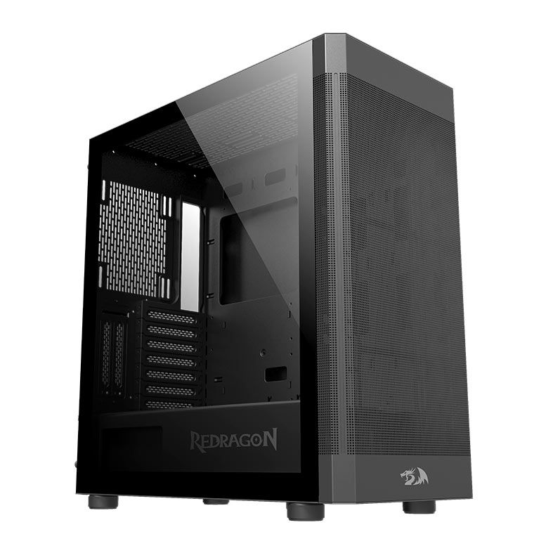 Gabinete Gamer Redragon Aeroglass, Mid-Tower, Lateral de Vidro, Preto, CA-602B