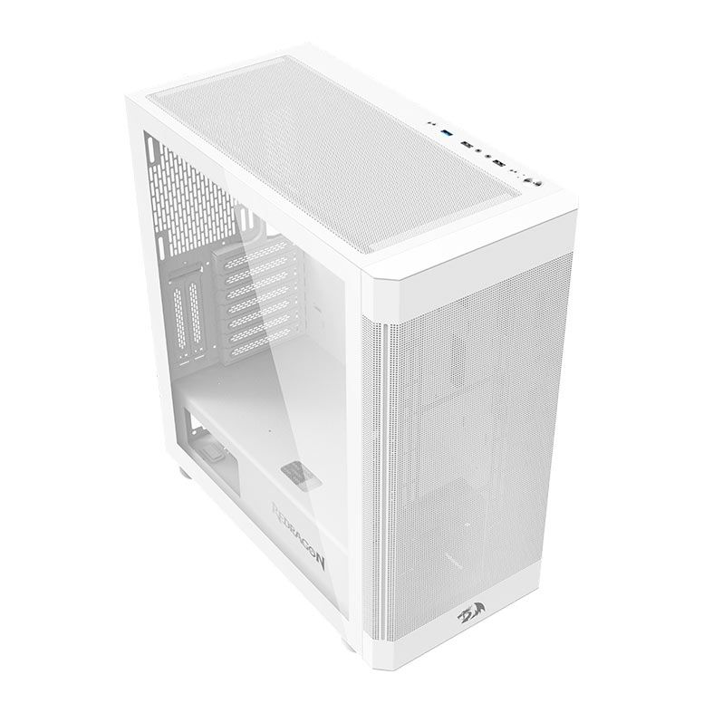 Gabinete Gamer Redragon Aeroglass, Mid-Tower, Lateral de Vidro, Branco, CA-602W