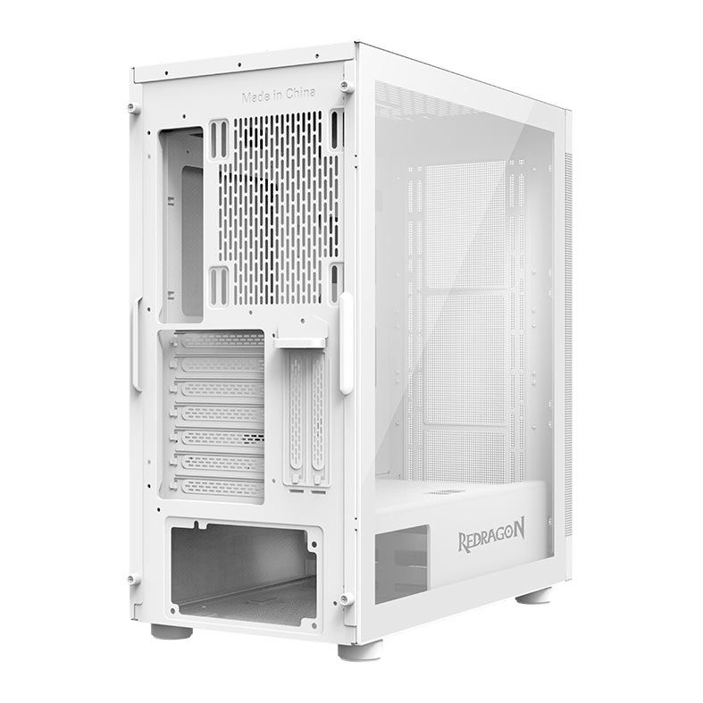 Gabinete Gamer Redragon Aeroglass, Mid-Tower, Lateral de Vidro, Branco, CA-602W