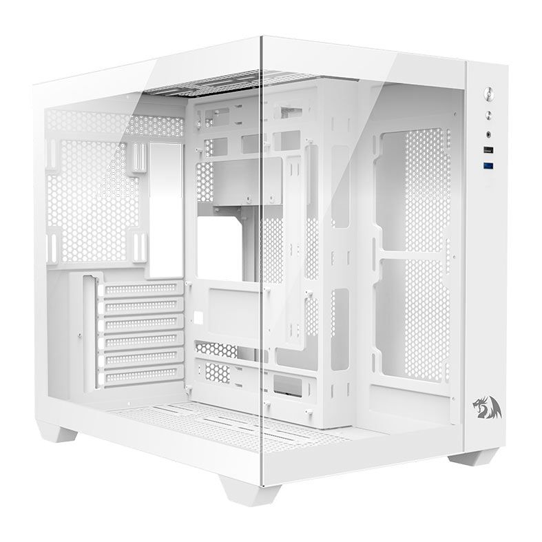 Gabinete Gamer Redragon Wideload Lite, Mid-Tower, Lateral de Vidro, Branco, CA-604W