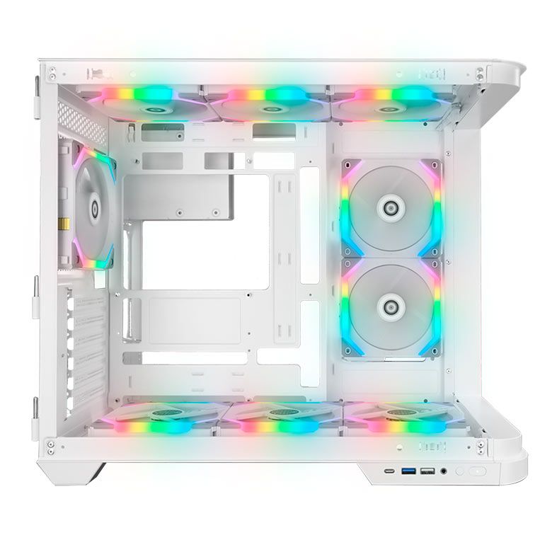 Gabinete Gamer Redragon Wideload Extreme, RGB, Mid-Tower, Lateral de Vidro, Branco, CA-605W