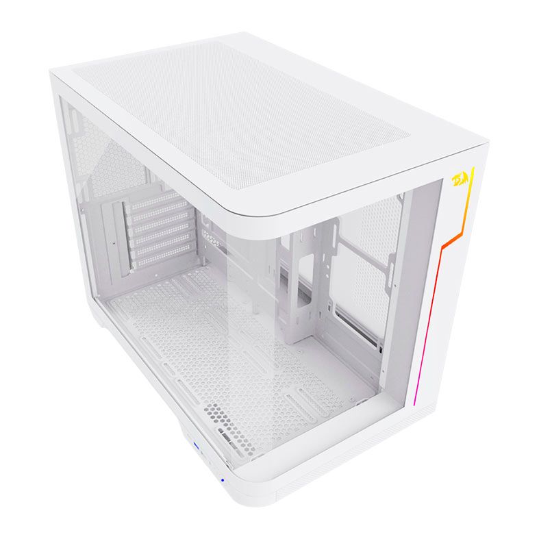 Gabinete Gamer Redragon Wideload Extreme, RGB, Mid-Tower, Lateral de Vidro, Branco, CA-605W