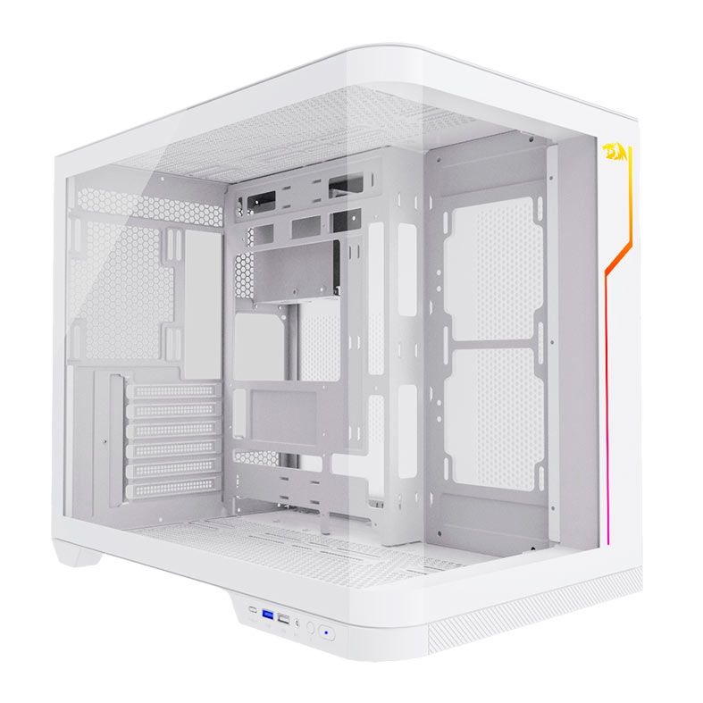 Gabinete Gamer Redragon Wideload Extreme, RGB, Mid-Tower, Lateral de Vidro, Branco, CA-605W