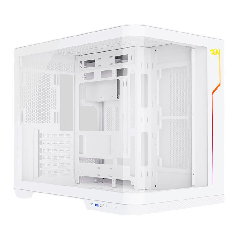 Gabinete Gamer Redragon Wideload Extreme, RGB, Mid-Tower, Lateral de Vidro, Branco, CA-605W