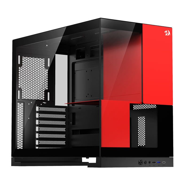 Gabinete Gamer Redragon Eternal, Mid-Tower, Lateral de Vidro, Preto e Vermelho, CA-612BR