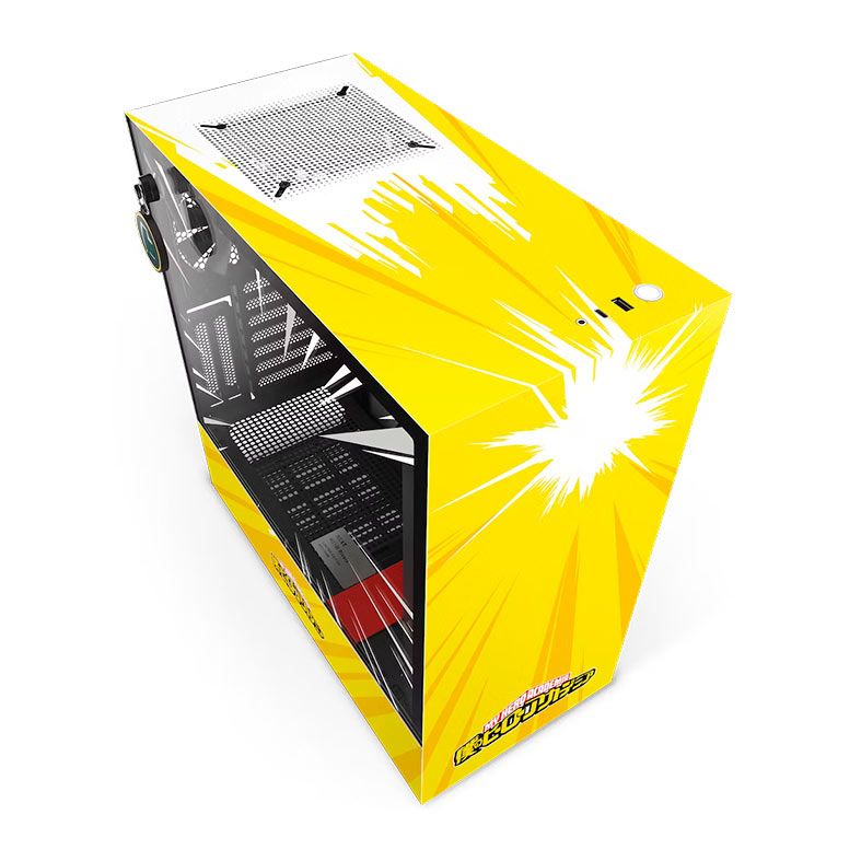 Gabinete Gamer NZXT Rivais H510i, RGB, Mid-Tower, Lateral de Vidro, Com 2 Fans, Preto e Amarelo, CA-H510I-MH-RV