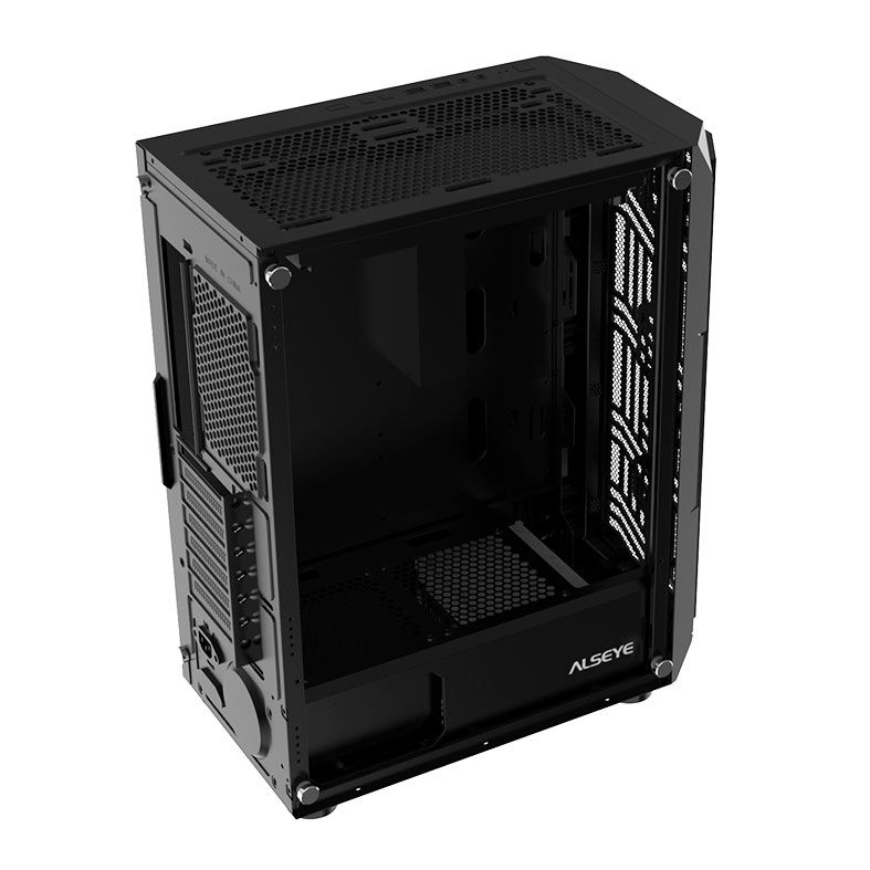 Gabinete Gamer Alseye Castle, Mid-Tower, Lateral de Vidro, Preto, CASTLE-BK