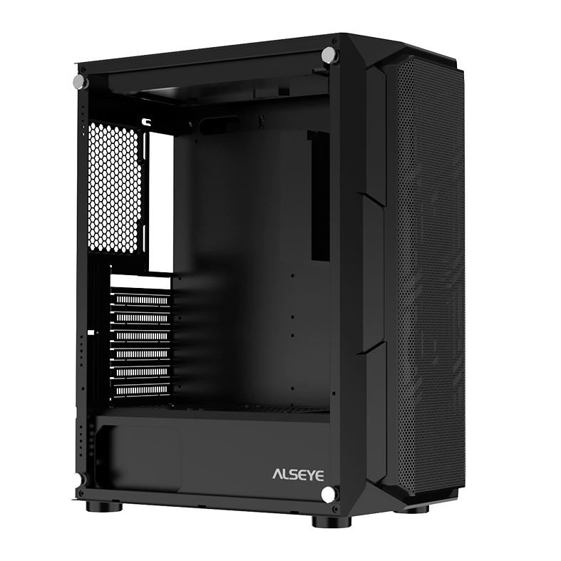Gabinete Gamer Alseye Castle, Mid-Tower, Lateral de Vidro, Preto, CASTLE-BK