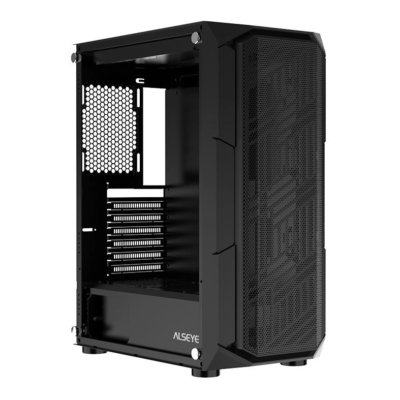 Gabinete Gamer Alseye Castle, Mid-Tower, Lateral de Vidro, Preto, CASTLE-BK
