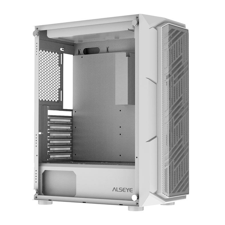 Gabinete Gamer Alseye Castle, Mid-Tower, Lateral de Vidro, Branco, CASTLE-WH