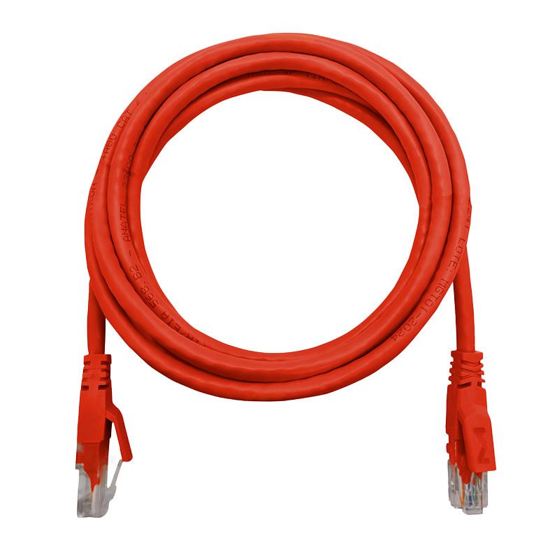 Cabo de Rede Megatron CAT6, 2.5m, Vermelho, CAT6-2.5-VM