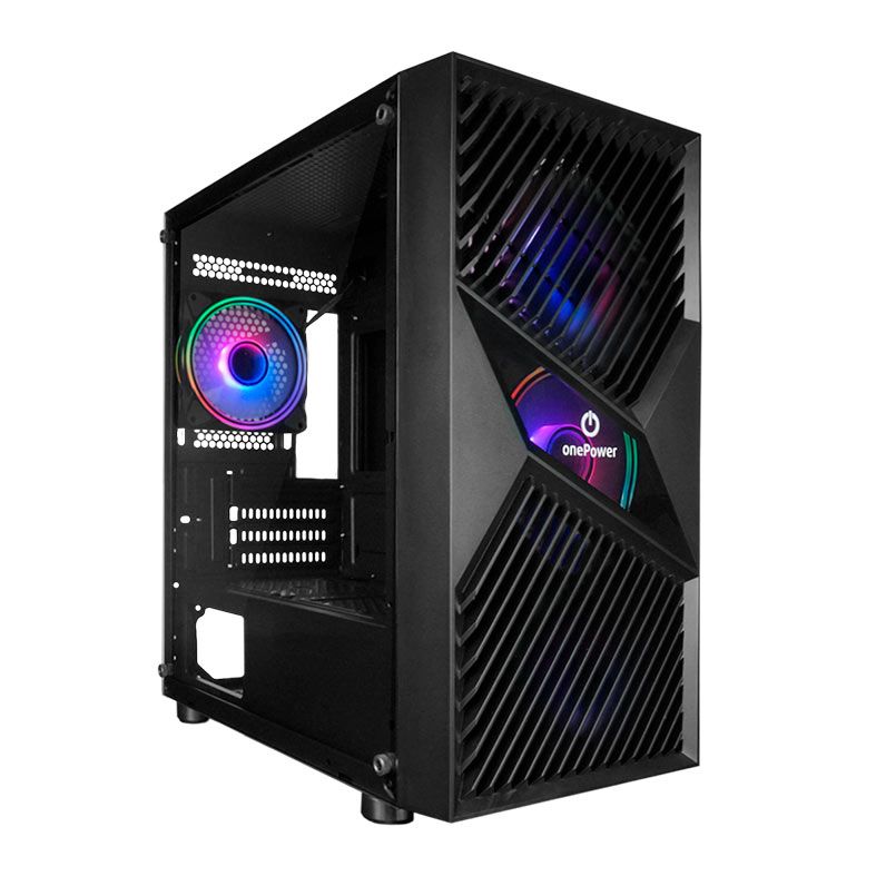 Gabinete Gamer OnePower Fractal, Mid-Tower, Lateral de Vidro, Preto, CC-201B