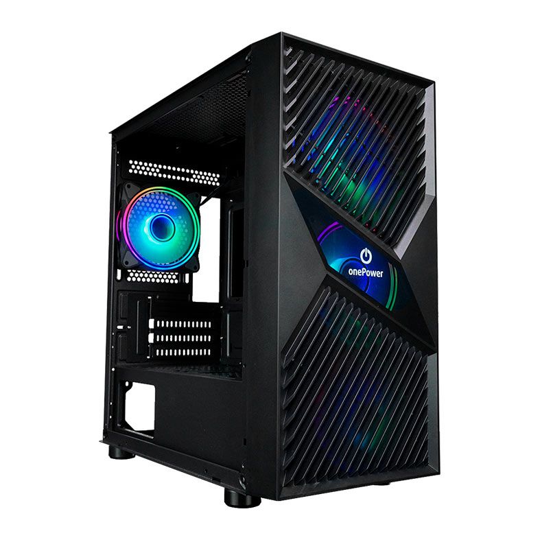 Gabinete Gamer OnePower Fractal, Mid-Tower, Lateral de Vidro, Preto, CC-201B