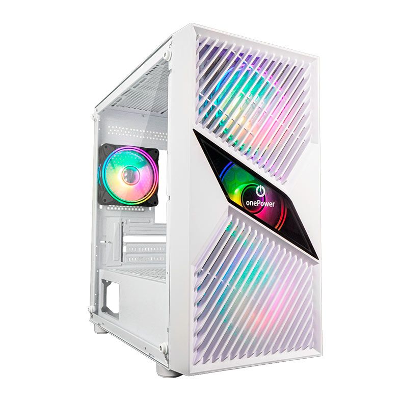 Gabinete Gamer OnePower Fractal, Mid-Tower, Lateral de Vidro, Branco, CC-201W