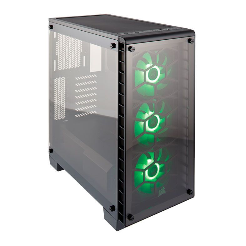 Gabinete Corsair Crystal Series 460X Fan LED RGB Preto, CC-9011101-WW