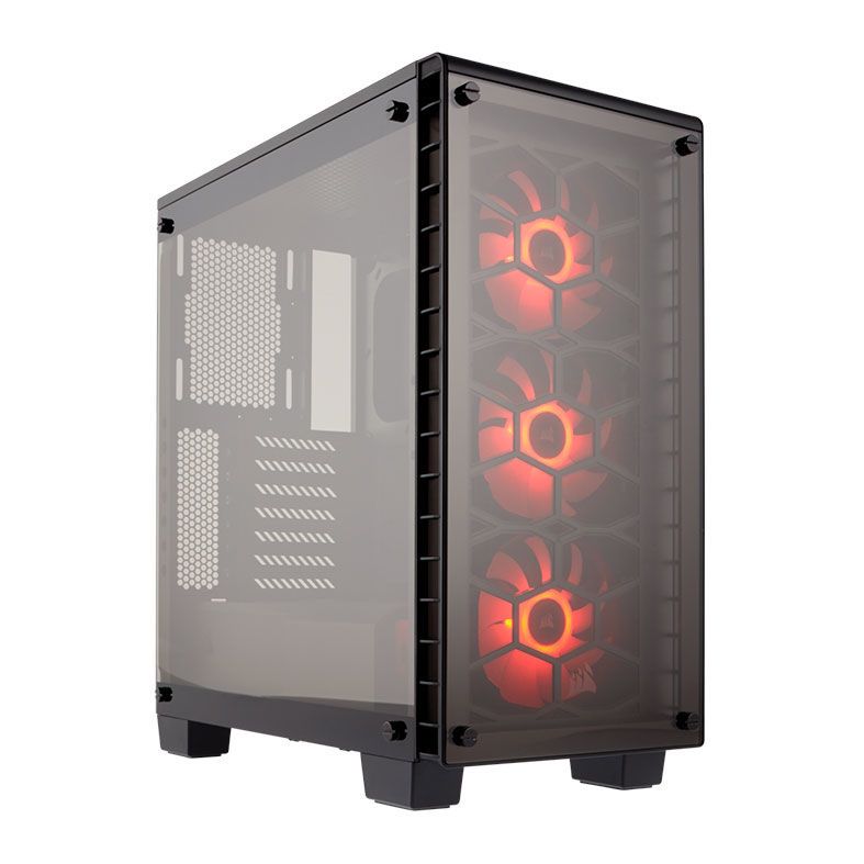 Gabinete Corsair Crystal Series 460X Fan LED RGB Preto, CC-9011101-WW