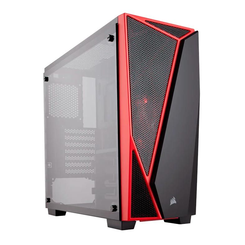 Gabinete Corsair Carbide Series SPEC-04 TPG Preto/Vermelho Mid Tower, CC-9011117-WW