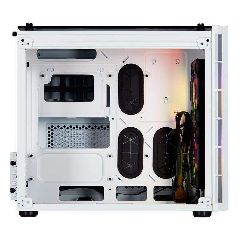 Gabinete Corsair Crystal 280X RGB Lateral Vidro Temp Branco Mini Tower, CC-9011137-WW