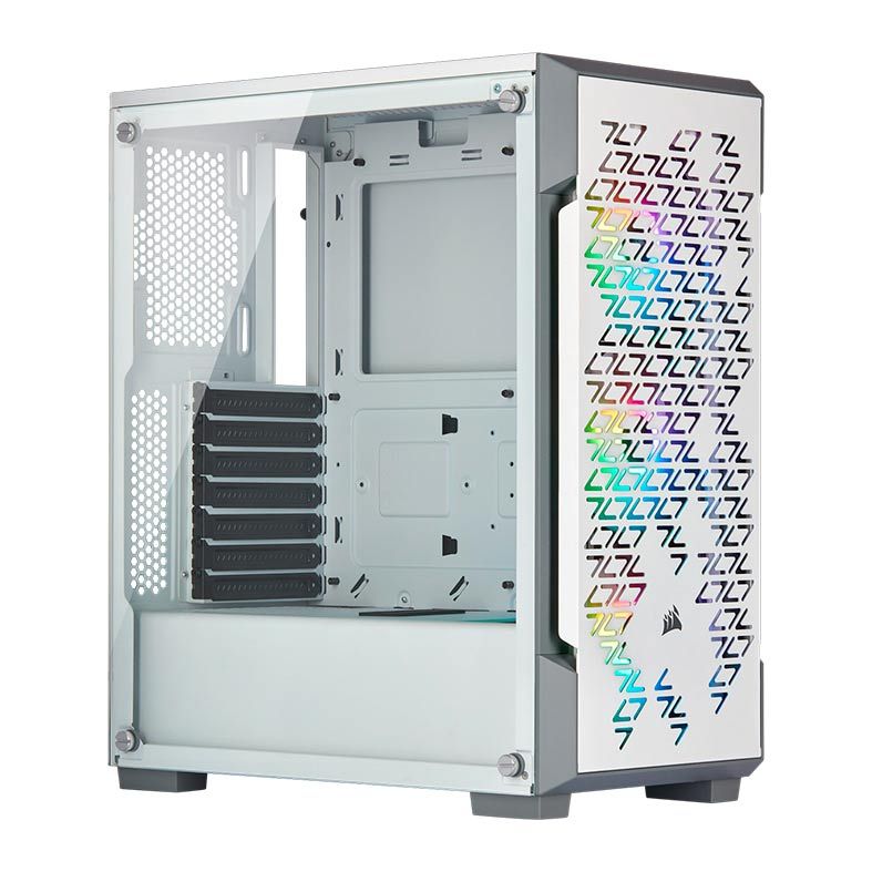 Gabinete Corsair 220T RGB Vidro Temp Branco Mid Tower, CC-9011174-WW