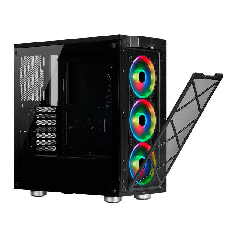 Gabinete Corsair iCUE 465X RGB Vidro Temp Preto Mid Tower, CC-9011188-WW