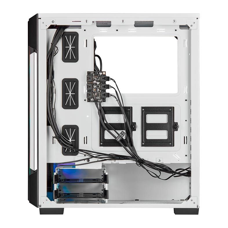 Gabinete Corsair iCUE 220T RGB Vidro Temp Branco Mid Tower, CC-9011191-WW