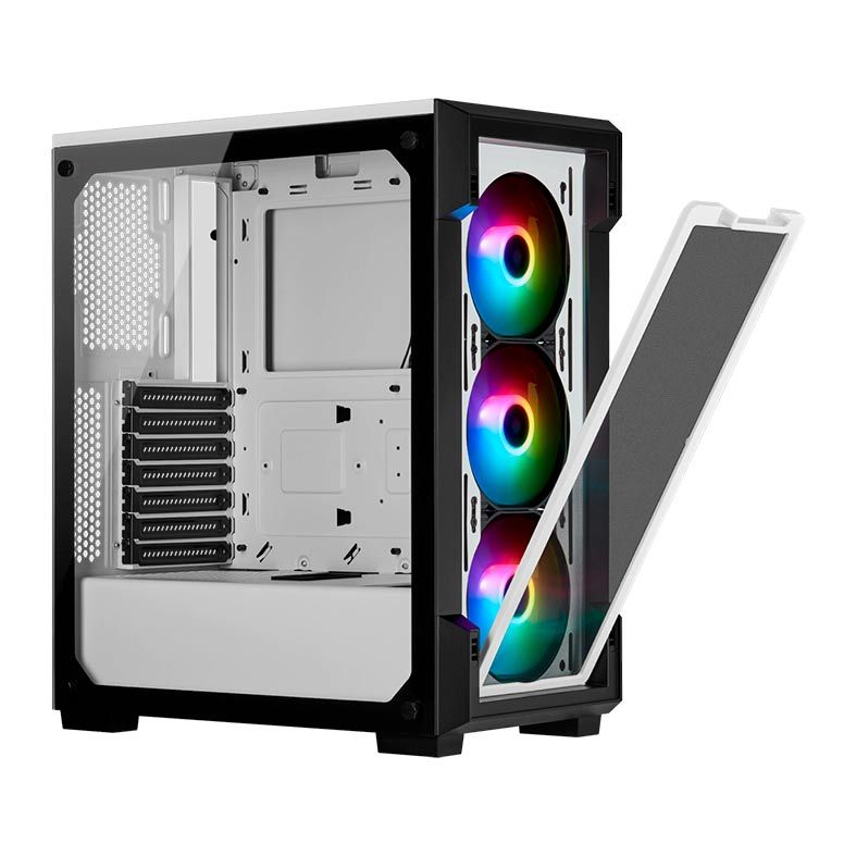 Gabinete Corsair iCUE 220T RGB Vidro Temp Branco Mid Tower, CC-9011191-WW