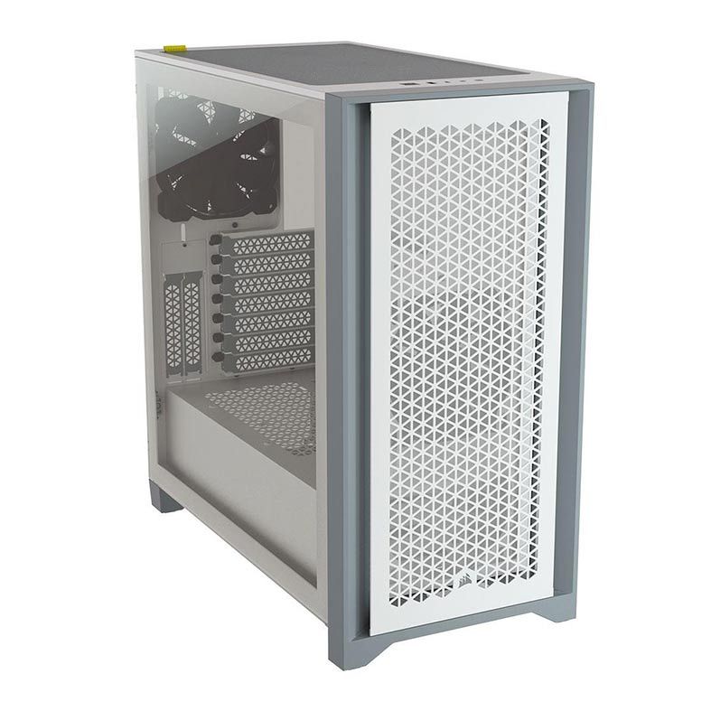 Gabinete Corsair 4000D Airflow, Mid Tower, Lateral de Vidro, Com 2 Fans, Branco, CC-9011201-WW