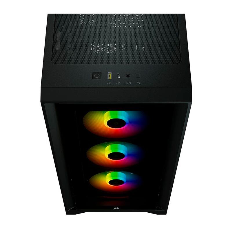 Gabinete Corsair ICUE 4000X RGB Vidro Temperado Preto Mid Tower, CC-9011204-WW