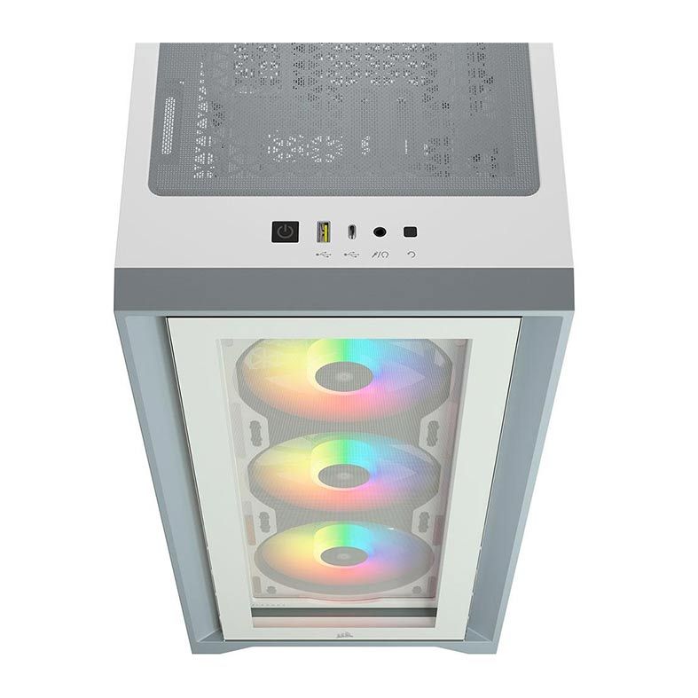 Gabinete Corsair ICUE 4000X RGB Vidro Temperado Branco Mid Tower, CC-9011205-WW