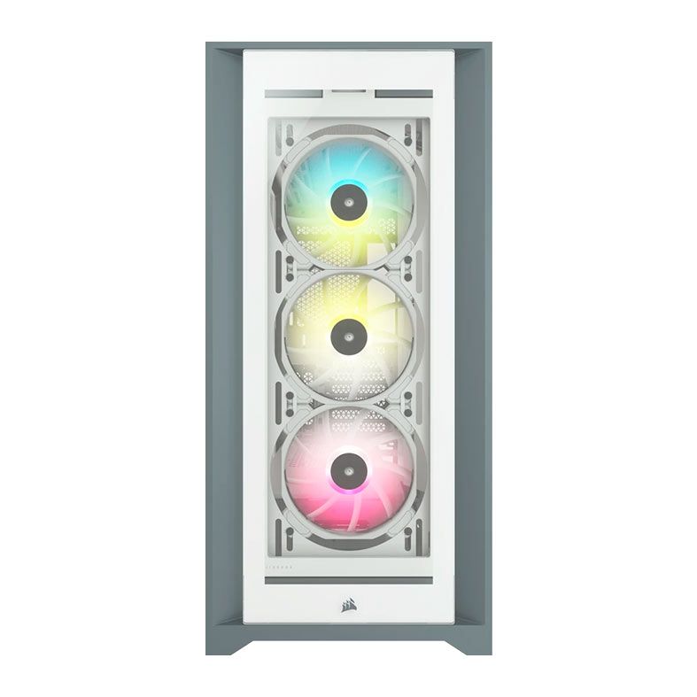 Gabinete Gamer Corsair ICUE 5000X, RGB, Mid Tower, Lateral de Vidro, Com 3 Fans, Branco, CC-9011213-WW
