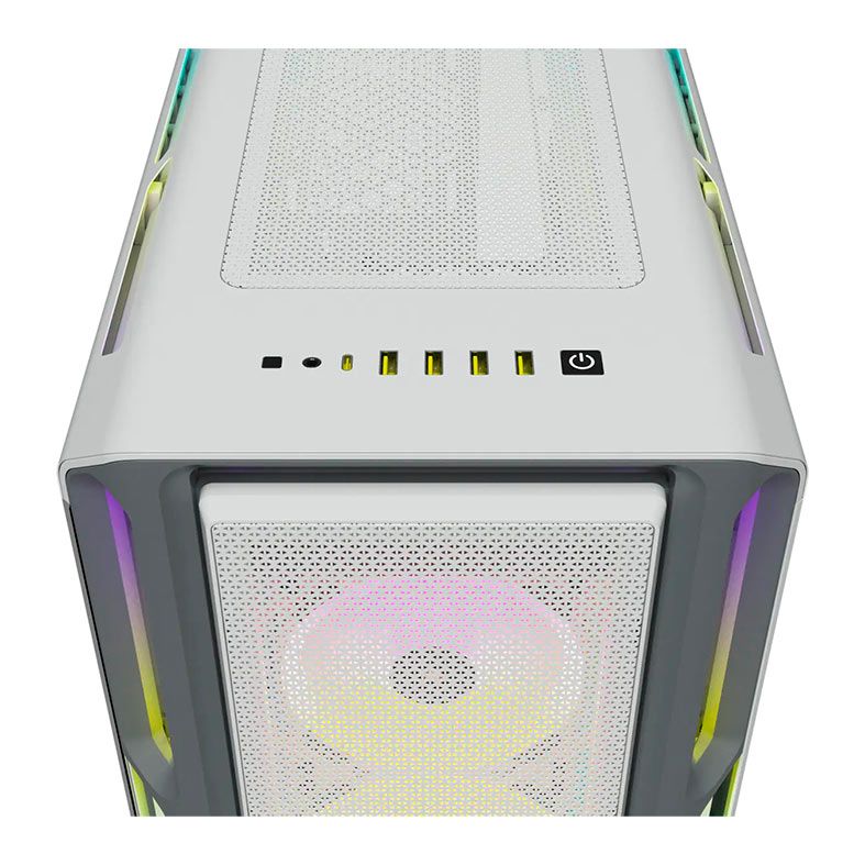 Gabinete Gamer Corsair ICUE 5000T RGB, Mid-Tower, Lateral de Vidro, Com 3 Fans, Branco, CC-9011231-WW