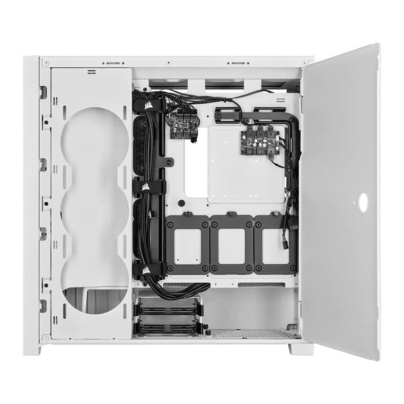 Gabinete Gamer Corsair ICUE 5000X RGB QL Edition, Mid-Tower, Lateral de Vidro, Com 4 Fans, Branco, CC-9011233-WW