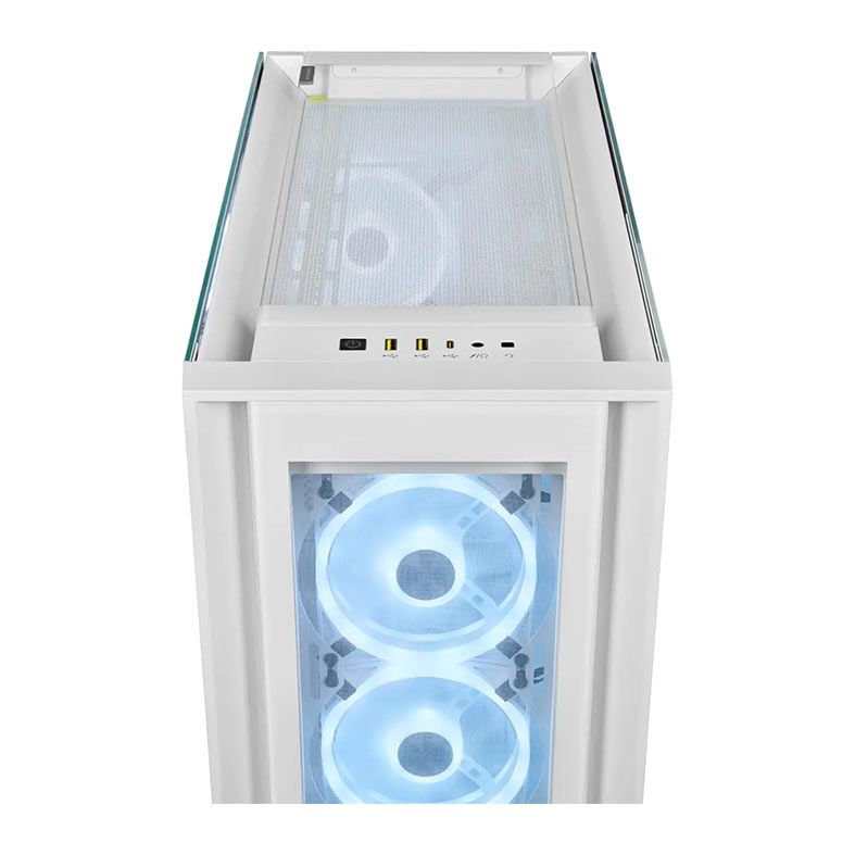 Gabinete Gamer Corsair ICUE 5000X RGB QL Edition, Mid-Tower, Lateral de Vidro, Com 4 Fans, Branco, CC-9011233-WW
