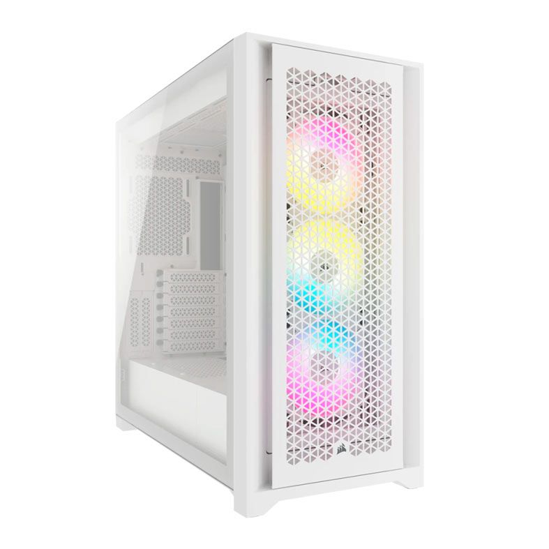 Gabinete Gamer Corsair 5000D Airflow, RGB, Mid-Tower, Lateral De Vidro, Com 3 Fans, Branco, CC-9011243-WW