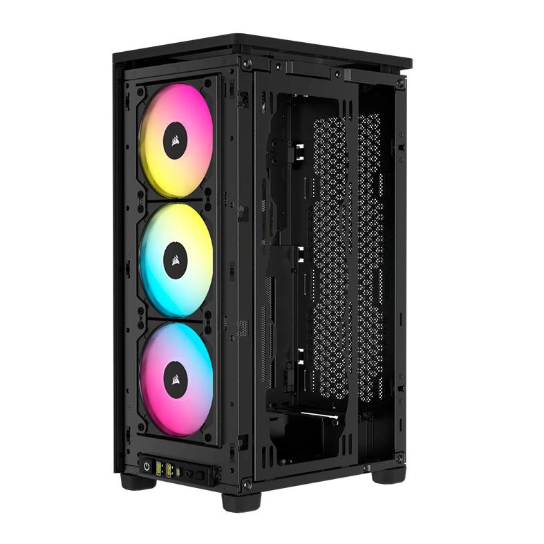 Gabinete Gamer Corsair 2000D Airflow, RGB, Mini-Tower, Com 3 Fans, Preto, CC-9011246-WW