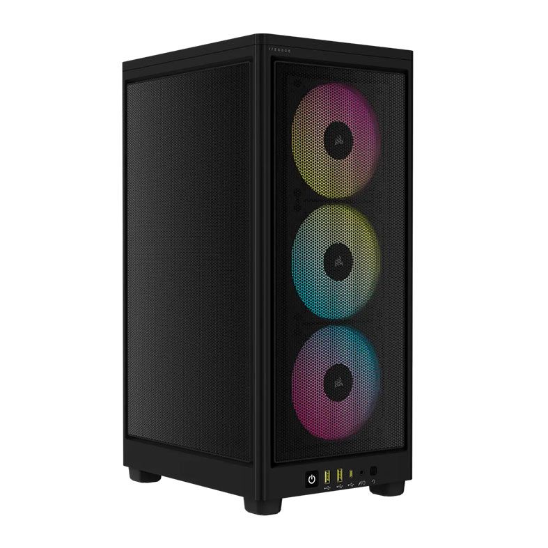 Gabinete Gamer Corsair 2000D Airflow, RGB, Mini-Tower, Com 3 Fans, Preto, CC-9011246-WW