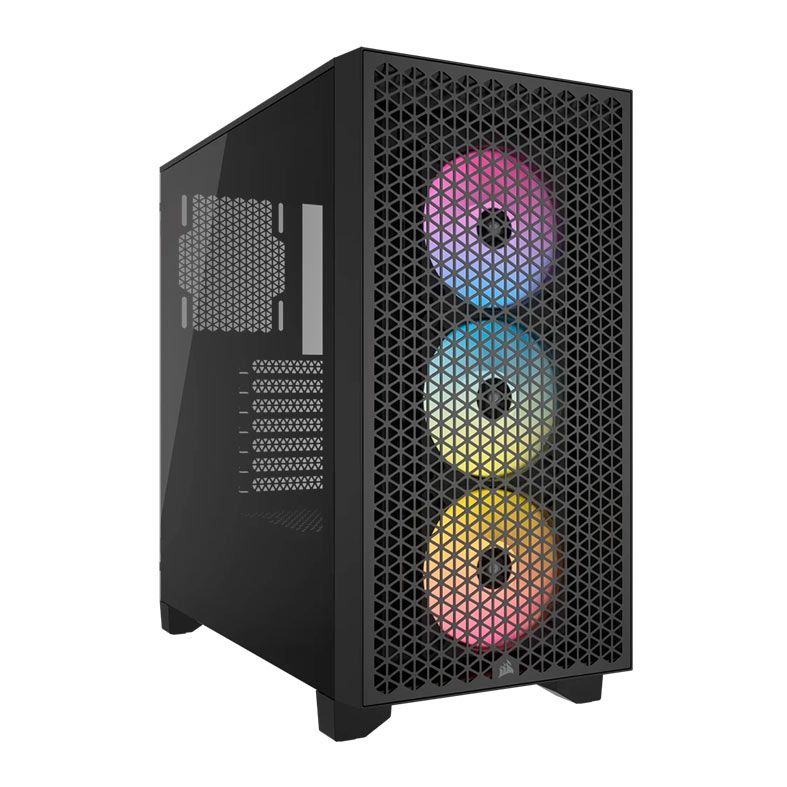 Gabinete Gamer Corsair 3000D Airflow, RGB, Mid-Tower, Lateral de Vidro, Com 3 Fans, Preto, CC-9011255-WW