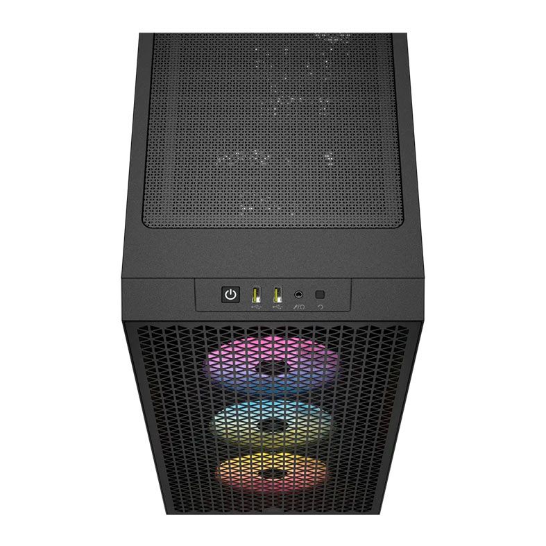 Gabinete Gamer Corsair 3000D Airflow, RGB, Mid-Tower, Lateral de Vidro, Com 3 Fans, Preto, CC-9011255-WW