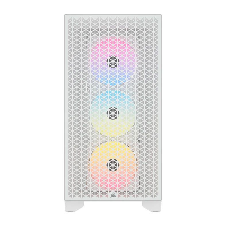 Gabinete Gamer Corsair 3000D Airflow, RGB, Mid-Tower, Lateral de Vidro, Com 3 Fans, Branco, CC-9011256-WW